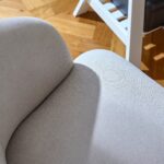 Archer Office Swivel Chair - Soft Beige with Black legs - Image 3