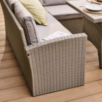 Aston 9 Seater Rattan Garden Corner Dining Set - Light Grey with Polywood Top - Image 7