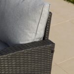 Aston 9 Seater Outdoor Sofa Dining Set with Polywood Table Top - Black - Image 8
