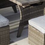 Aston 9 Seater Rattan Garden Corner Sofa Set with Grey Cantilever LED Premium Parasol - Firepit - Grey - Image 12