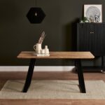 Atlas Chalked Mangowood Dining Table - Black Legs