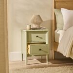 Aubrey 2 Drawer Bedside Table - Pistachio Green - Image 10