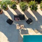 Eaden Rope Garden Conversation Set with Grey LED Premium Cantilever Parasol - Black - Image 9