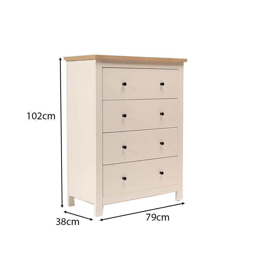 Bampton 4 Drawer Tall Chest of Drawers - Alabaster White 1 Bampton4Dimensions Bampton 4 Drawer Tall Chest of Drawers - Alabaster White