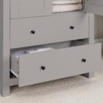 Outlet - Bampton 2 Door Tall Wardrobe - Stone Grey - Image 4