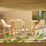 Carter Whitewash Rectangular Dining Table with 6 Freya Boucle Dining Chairs with Whitewash Legs - Image 3