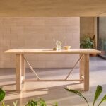 Carter Whitewash Rectangular Dining Table with 6 Freya Boucle Dining Chairs with Whitewash Legs - Image 2