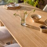 Carter Whitewash Rectangular Dining Table with 6 Freya Boucle Dining Chairs with Whitewash Legs - Image 7