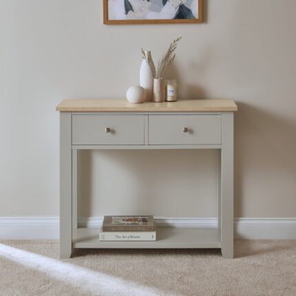 Outlet - Chatsworth Console Table - Linen Grey - 90cm