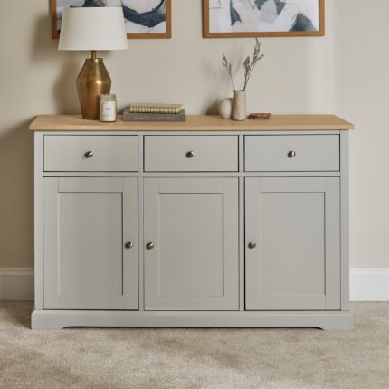 Chatsworth 3 Door Large Sideboard - Linen Grey