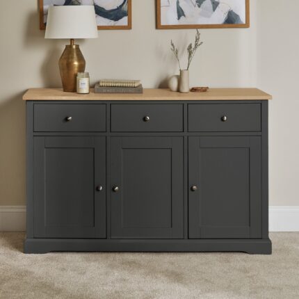 Chatsworth 3 Door Large Sideboard - Slate Grey