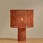 Sirana Large Burnt Orange Jute Table Lamp - Image 2