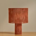 Sirana Large Burnt Orange Jute Table Lamp - Image 8