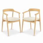 Carter Boucle Dining Armchairs - Set of 2 - Whitewash Oak Legs - Image 7