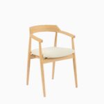 Carter Boucle Dining Armchairs - Set of 2 - Whitewash Oak Legs - Image 8