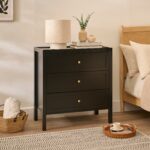 Charlie 3 Drawer Chest of Drawer - Noir Black - Image 5