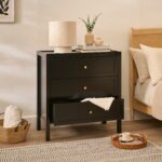 Charlie 3 Drawer Chest of Drawer - Noir Black - Image 6