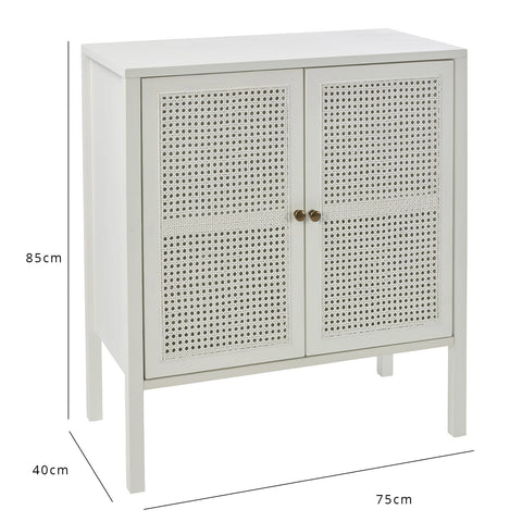 Outlet - Charlie Small Sideboard - White 1 Charlie small sideboard - cane front - white - Laura James