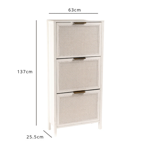 Outlet - Charlie shoe cabinet - 3 door - white 1 Charlie Shoe Cabinet Dims Outlet - Charlie shoe cabinet - 3 door - white