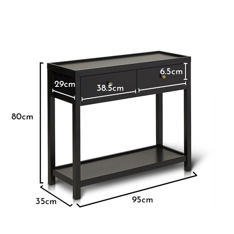 Charlie Noir Black Console Table - Laura James