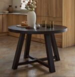 Charlotte Black Oak Round Dining Table - Image 3
