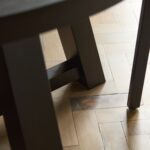 Charlotte Black Oak Round Dining Table Set - 4 Seater - Ella Black Oak Carver Chairs - Fawn Linen - Image 8