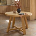 Charlotte Pale Oak Round Dining Table Set - 4 Seater - Ella Pale Oak Carver Chair - Image 2