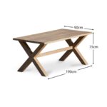 Charlotte Wooden Garden Table - Whitewash Acacia - Image 10
