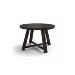 Charlotte Black Oak Round Dining Table Set - 4 Seater - Ella Black Oak Carver Chairs - Off White Boucle - Image 12