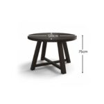 Charlotte Black Oak Round Dining Table Set - 4 Seater - Ella Black Oak Carver Chairs - Off White Boucle - Image 14