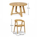 Charlotte Pale Oak Round Dining Table Set - 4 Seater - Ella Pale Oak Carver Chair - Image 13