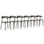 Finn Dining Chairs - Set of 6 - Grey