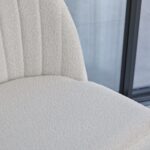 Chloe Light Beige Boucle Dining Chairs - Set of 2 - Whitewash Oak Legs - Image 2