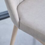 Outlet - Chloe Soft Beige Dining Chairs - Set of 2 - Whitewash Oak Legs - Image 3