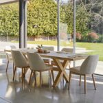 Charlotte Whitewash Extending Dining Table Set - 6 Seater - Chloe Light Beige Boucle Dining Chairs - Whitewash Legs