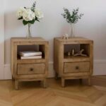 Outlet - Colton Mango Wood Bedside Table - Set of 2