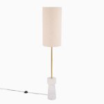 Tiree 97cm White Marble Floor Lamp Base with Tiree 30cm Tall Lamp Shade - Ivory Boucle - Image 6