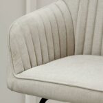 Darcy Office Swivel Chair - Soft Beige with Black legs - Image 3