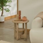 Outlet - Delphi Light Brushed Acacia Side Table