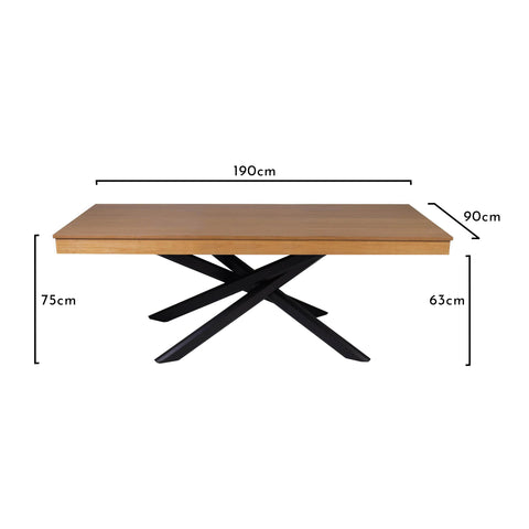 Outlet - Amelia Oak Wood Dining Table with Black Legs 1 Amelia Oak Dining Table with Black Legs