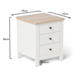 Bampton 3 Drawer Bedside Table - Set of 2 - Alabaster White - Image 11
