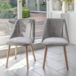 Willow Pale Oak  Dining Table Set - 4 Seater - Freya Grey Dining Chairs - Whitewash Legs - Image 2