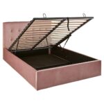 Outlet - Elle King Size Ottoman Bed - Pink Velvet - Image 7