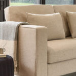 Emily 3 Seater Sofa - Sand with Whitewash Oak Legs - Image 2