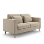 Emily 2 Seater Sofa - Sand with Whitewash Oak Legs - Image 4