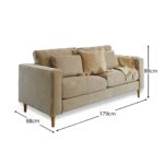 Emily 2 Seater Sofa - Soft Beige with Pale Oak Legs - Image 6