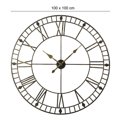 Riseley Large Skeleton Wall Clock - Black & Gold 1 Dimension photo 100x100 black and gold skeleton clock - Laura James Home