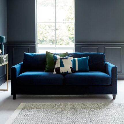 Outlet - Ava 3 Seater Sofa - Ink with Black Oak Legs
