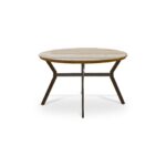 Ezra 4 Seater Round Wooden Garden Set with Ryder Burnt Orange Chairs - Image 7