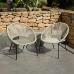 Eli Beige Rope Garden Chairs - Set of 2